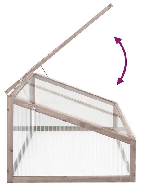 Staklenik sivi 110 x 56 x 39 cm od jelovine - Siva