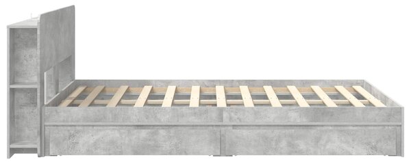 Okvir kreveta s pohranom s ladicama Betonska siva 150 x 200 cm - Siva / 150 x 200 cm
