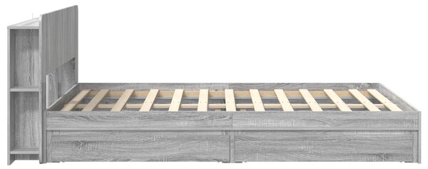 Okvir kreveta s pohranom s ladicama Siva Sonoma 150 x 200 cm - Siva / 150 x 200 cm