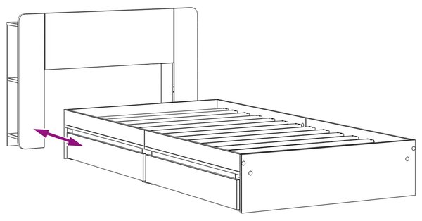 Okvir kreveta s pohranom s ladicama Betonska siva 90 x 190 cm - Siva / 90 x 190 cm