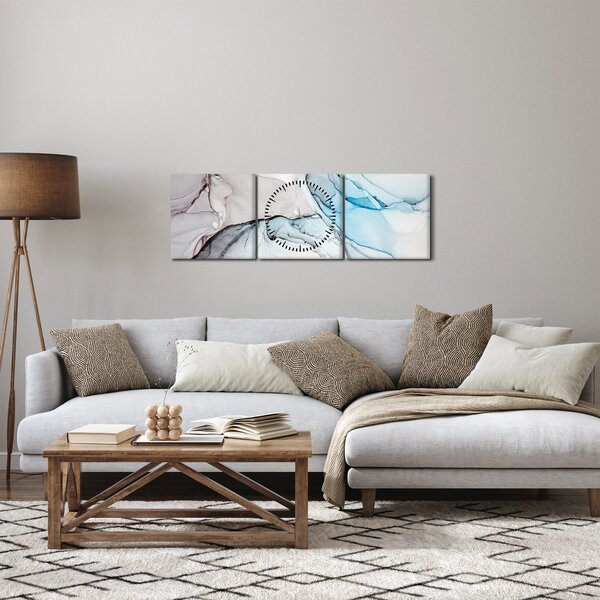 Slika apstrakcije (sa satom) (90x30 cm)