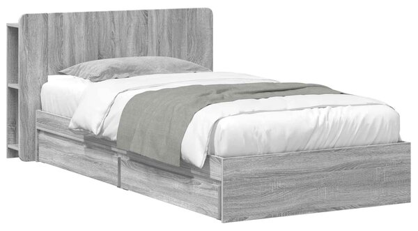 Okvir kreveta s pohranom s ladicama Siva Sonoma 100 x 200 cm - Siva / 100 x 200 cm