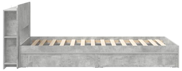 Okvir kreveta s pohranom s ladicama Betonska siva 90 x 190 cm - Siva / 90 x 190 cm
