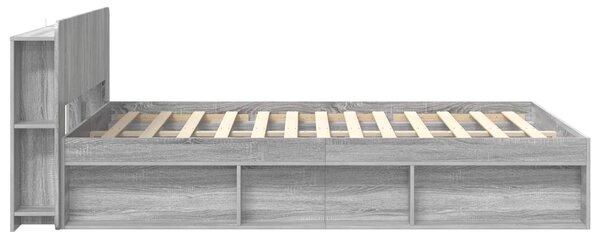 Okvir kreveta s pohranom s uzglavljem Siva Sonoma 160 x 200 cm - Siva / 160 x 200 cm