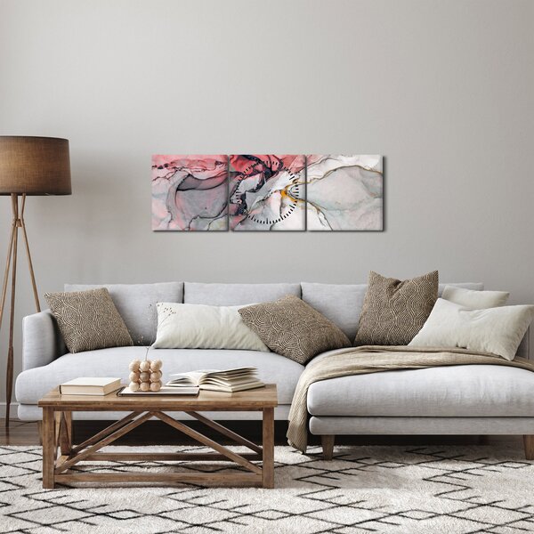 Slika apstrakcije (sa satom) (90x30 cm)