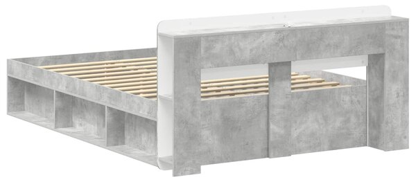 Okvir kreveta s pohranom Betonska siva 140 x 200 cm - Siva / 140 x 200 cm