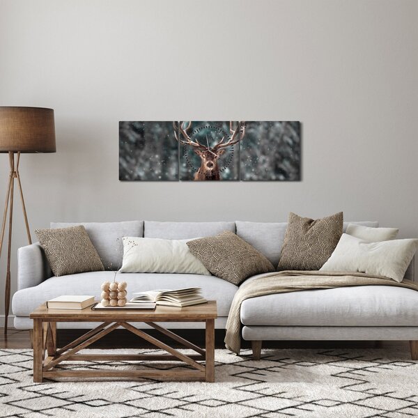 Slika - Veličanstvenost jelena (sa satom) (90x30 cm)