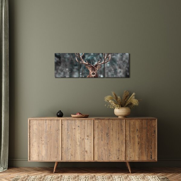 Slika - Veličanstvenost jelena (sa satom) (90x30 cm)