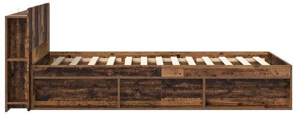 Okvir kreveta s pohranom s uzglavljem Staro drvo 90 x 190 cm - Staro drvo / 90 x 190 cm