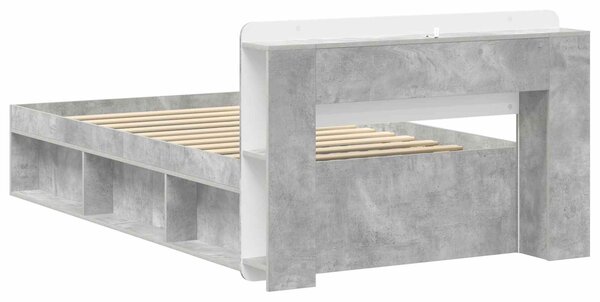 Okvir kreveta s pohranom Betonska siva 100 x 200 cm - Siva / 100 x 200 cm