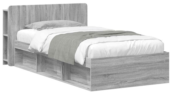 Okvir kreveta s pohranom s uzglavljem Siva Sonoma 80 x 200 cm - Siva / 80 x 200 cm