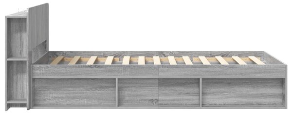Okvir kreveta s pohranom s uzglavljem Siva Sonoma 80 x 200 cm - Siva / 80 x 200 cm