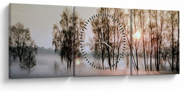 Slika - Vlažno i prohladno jutro (sa satom) (90x30 cm)