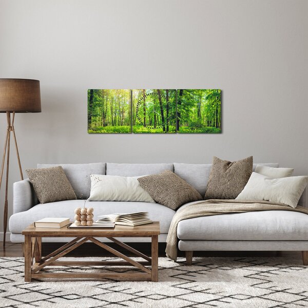 Slika - Proljetna listopadna šuma (sa satom) (90x30 cm)