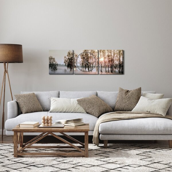Slika - Vlažno i prohladno jutro (sa satom) (90x30 cm)