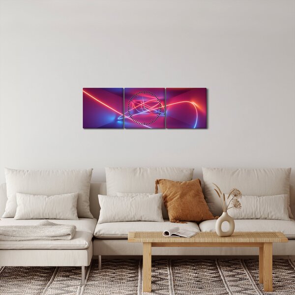 Slika moderne apstrakcije (sa satom) (90x30 cm)