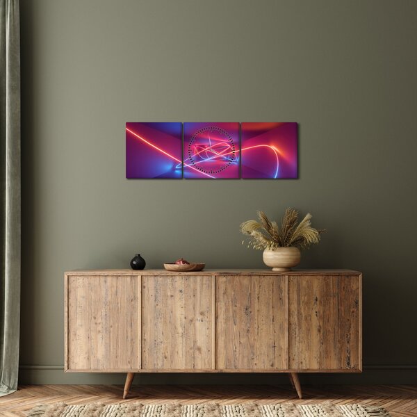 Slika moderne apstrakcije (sa satom) (90x30 cm)