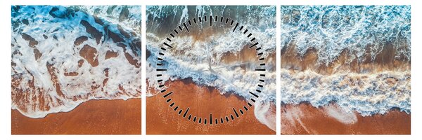 Slika morske plaže (sa satom) (90x30 cm)