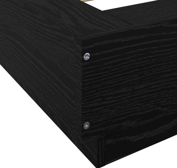 Okvir kreveta za pod Crni hrast 80 x 210 cm Konstruirano drvo - Crna / 80 x 210 cm