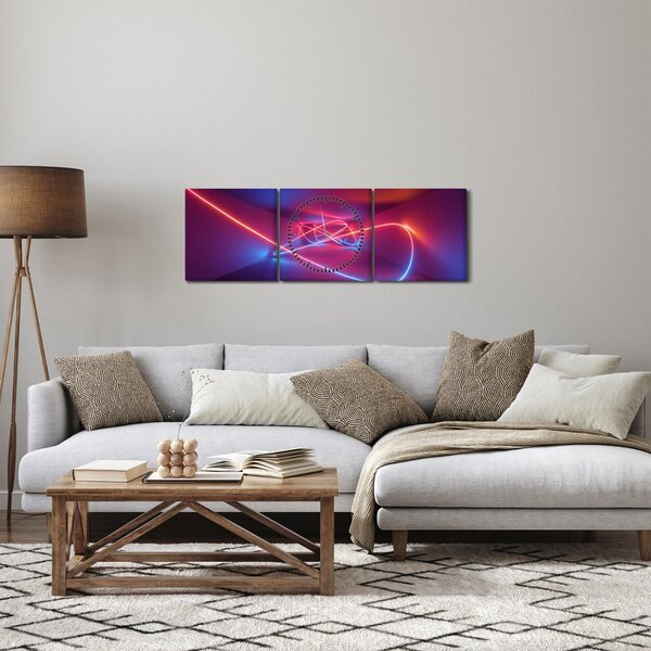 Slika moderne apstrakcije (sa satom) (90x30 cm)