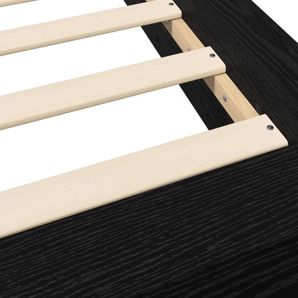 Okvir kreveta za pod Crni hrast 80 x 210 cm Konstruirano drvo - Crna / 80 x 210 cm