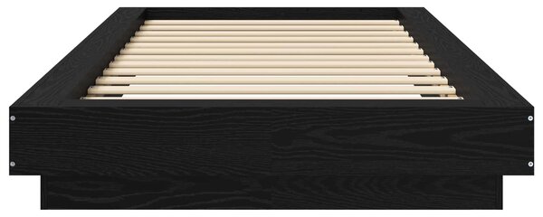 Okvir kreveta za pod Crni hrast 80 x 210 cm Konstruirano drvo - Crna / 80 x 210 cm