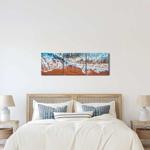 Slika morske plaže (sa satom) (90x30 cm)