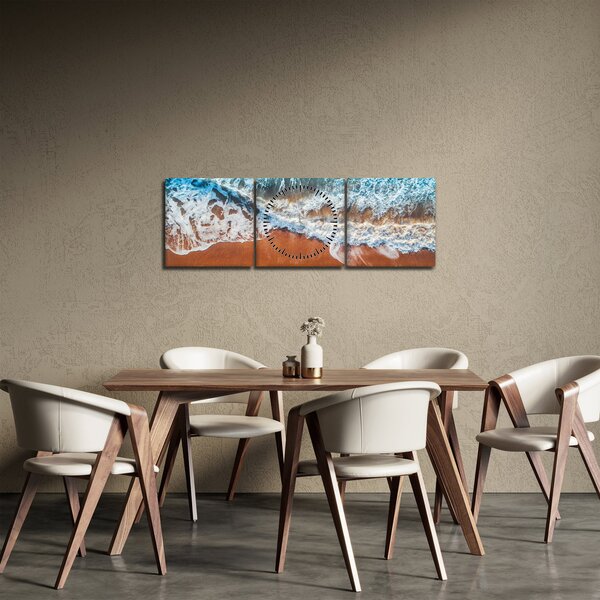 Slika morske plaže (sa satom) (90x30 cm)