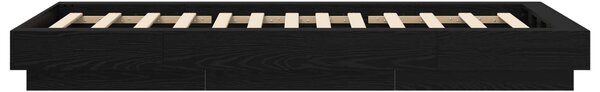 Okvir kreveta za pod Crni hrast 80 x 210 cm Konstruirano drvo - Crna / 80 x 210 cm