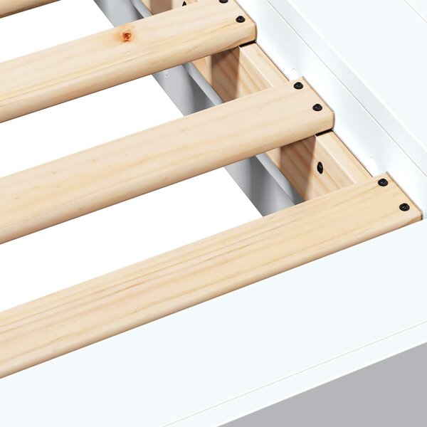 Okvir kreveta za pod Bijela 80 x 210 cm Konstruirano drvo - Bijela / 80 x 210 cm