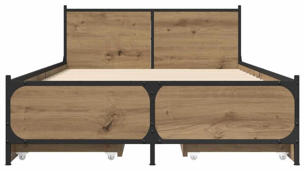 Okvir kreveta s uzglavljem s ladicama Hrast artisan 80 x 200 cm - Smeđa / 80 x 200 cm