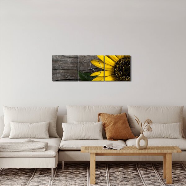 Slika - Cvijet suncokreta (sa satom) (90x30 cm)