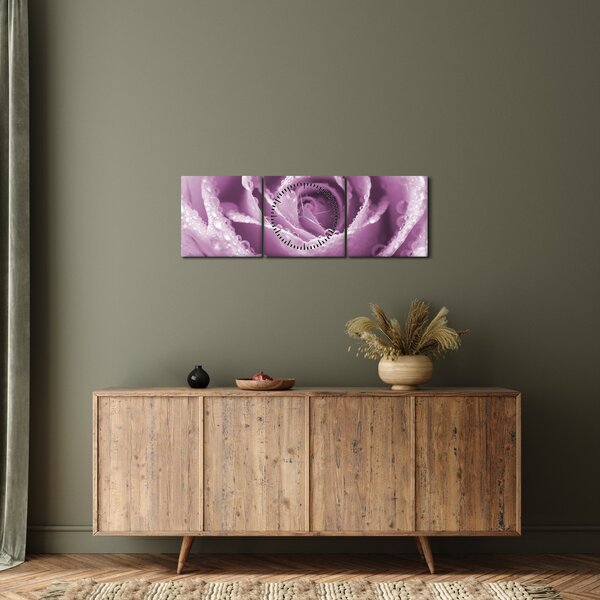 Slika detalja cvijeta ruže (sa satom) (90x30 cm)
