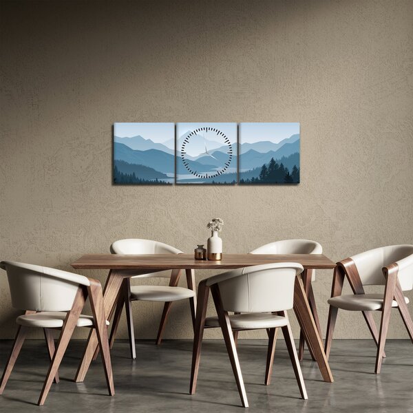 Slika - Planine pogledom grafičara (sa satom) (90x30 cm)