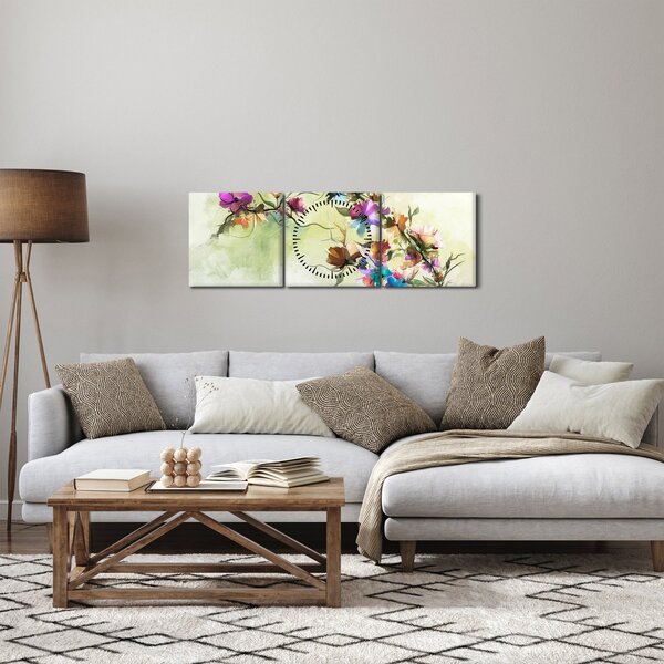Slika - Slika biljke puzavice (sa satom) (90x30 cm)