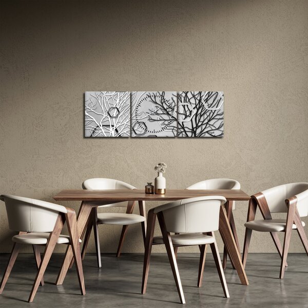 Apstraktna slika s drvećem (sa satom) (90x30 cm)