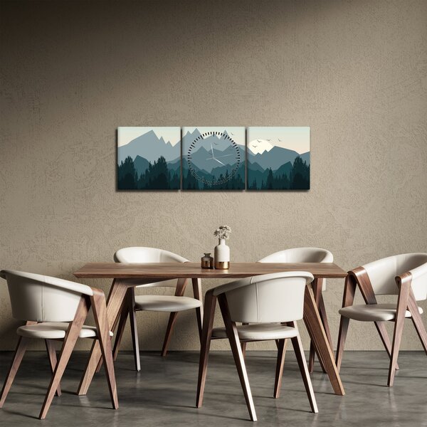 Slika - Planine pogledom grafičara (sa satom) (90x30 cm)