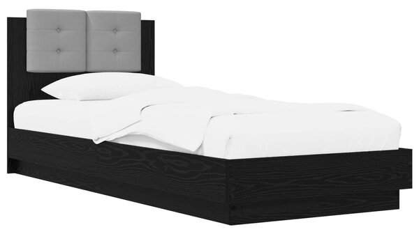 Okvir kreveta s uzglavljem s uzglavljem Crni hrast 80 x 200 cm - Crna / 80 x 200 cm