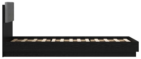 Okvir kreveta s uzglavljem s uzglavljem Crni hrast 80 x 200 cm - Crna / 80 x 200 cm