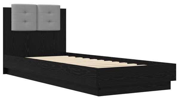 Okvir kreveta s uzglavljem s uzglavljem Crni hrast 80 x 200 cm - Crna / 80 x 200 cm