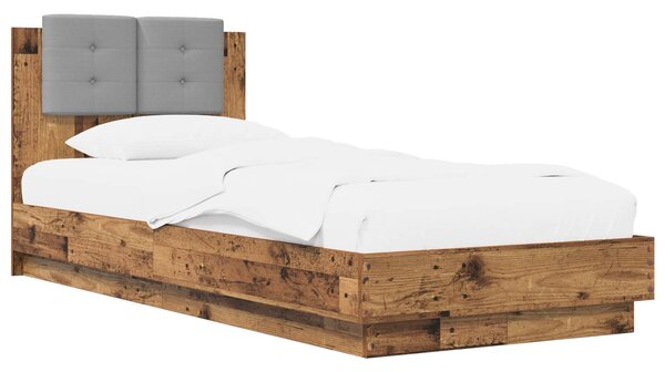 Okvir kreveta s uzglavljem s uzglavljem Staro drvo 80 x 200 cm - Smeđa / 80 x 200 cm