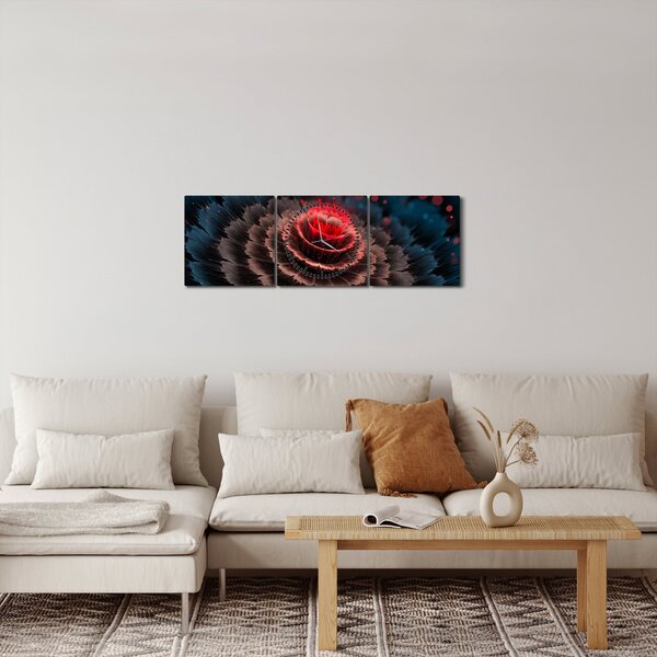 Slika apstrakcije (sa satom) (90x30 cm)