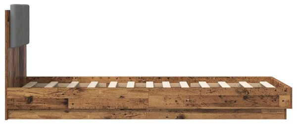 Okvir kreveta s uzglavljem s uzglavljem Staro drvo 80 x 200 cm - Smeđa / 80 x 200 cm