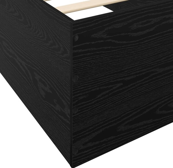 Okvir kreveta za pod Crni hrast 80 x 200 cm Konstruirano drvo - Crna / 80 x 200 cm