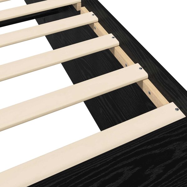 Okvir kreveta za pod Crni hrast 80 x 200 cm Konstruirano drvo - Crna / 80 x 200 cm