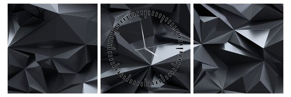 Slika - Geometrijska apstrakcija (sa satom) (90x30 cm)