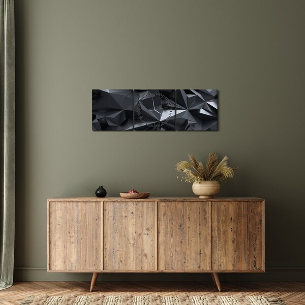 Slika - Geometrijska apstrakcija (sa satom) (90x30 cm)