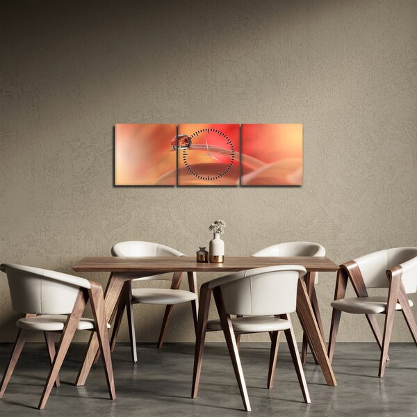Slika cvjetne kapi rose (sa satom) (90x30 cm)