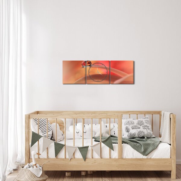 Slika cvjetne kapi rose (sa satom) (90x30 cm)