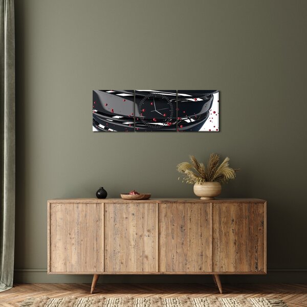 Slika - Apstrakcija zemaljske kugle (sa satom) (90x30 cm)